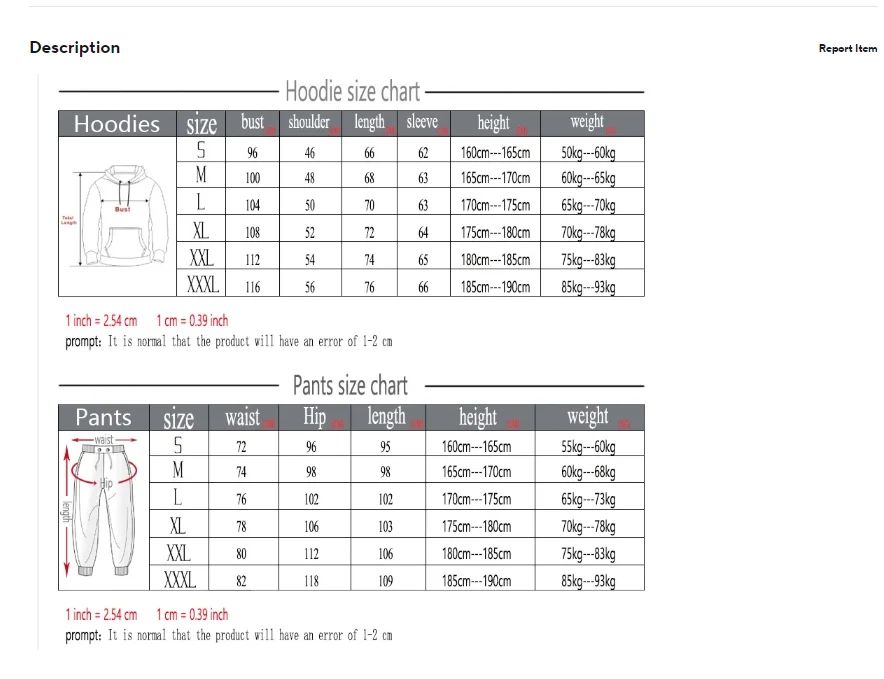 Unisex Autumn Winter Hoodie and Joggers Set Casual Sports Outfit for Men Women