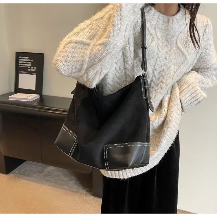 Shoulder Bags Trendy Women's Soft PU Shoulder Bags Solid Color Ladies Casual Style Spring Handbag Big Handbags Crossbody Bags
