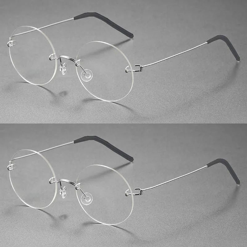 Round Blue Light Glasses Women Screwless Eyeglasses Frame Men 2025 New Women Round Denmark Korean Glasses Frame Vintage Eyewear