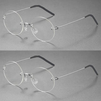 Round Blue Light Glasses Women Screwless Eyeglasses Frame Men 2025 New Women Round Denmark Korean Glasses Frame Vintage Eyewear