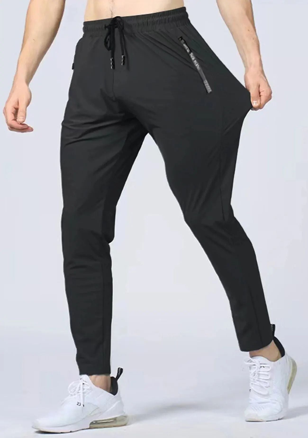 Calça Jogger Masculina De Secagem Rápida, Respirável, Com Cordão Na Cintura, Elegante E Elástica, Para Fitness