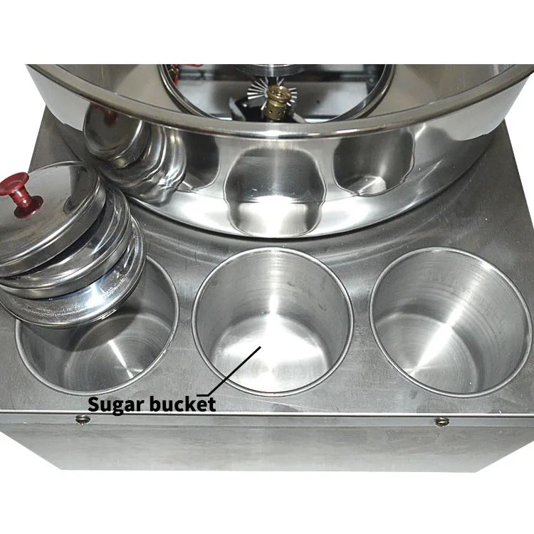 Máquina de Algodão Doce Comercial de Aço Inoxidável a Gás Máquina de Algodão Doce DIY Máquina de Açúcar Fiado Escovado Chique