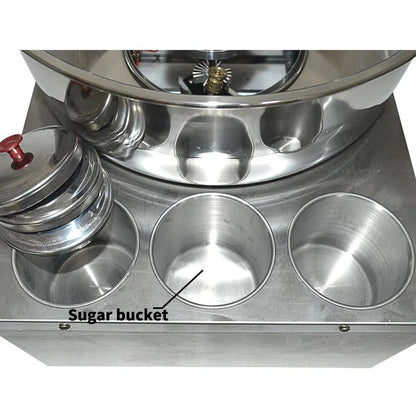 Máquina de Algodão Doce Comercial de Aço Inoxidável a Gás Máquina de Algodão Doce DIY Máquina de Açúcar Fiado Escovado Chique
