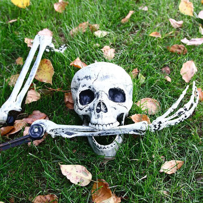 Halloween Realistic Skull Skeleton Head Human Hand Arms for Halloween Party Home Garden Lawn Halloween decor Skeleton Stakes