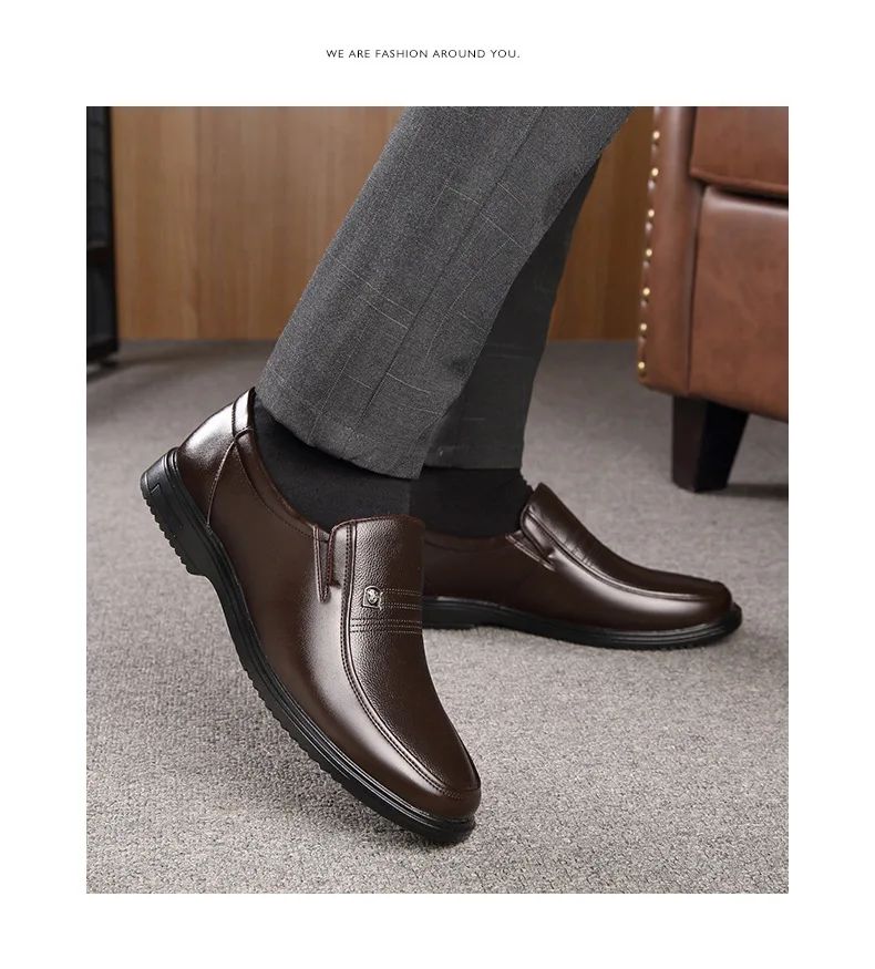 Leather Men Formal Shoes Luxury Brand Men's Loafers Dress Moccasins Breathable Slip on Black Driving Shoes Plus Size 37-46