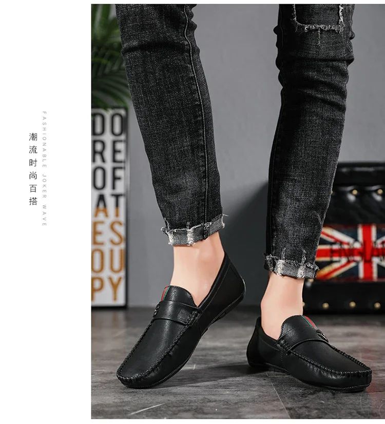 Men Driving Shoe Leather High Quality Breathable Slip on Men Casual Shoes Comfortable Light Men Loafers Formal Men Dress Shoes