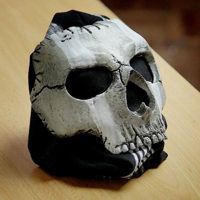 BeauNook Unisex Horror Skull Mask Ghost Call of Duty Latex Headgear Helmet Cosplay Perform Party Masquerade Prop Halloween