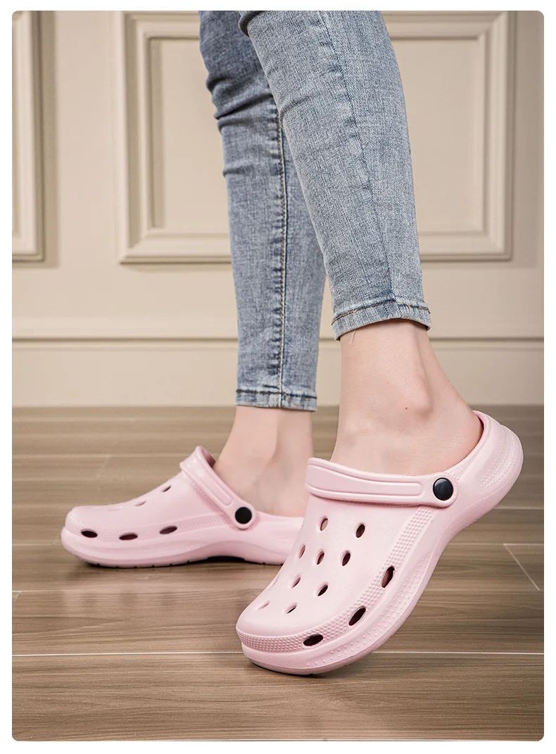 Stock Available 2024 New Large Size Beach Hollow Out Sandals Men's and Women's Garden Shoes Plus Size EVA Sole EVA Strap