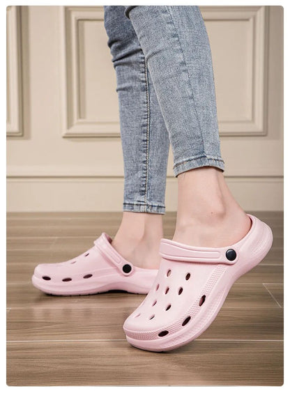 Stock Available 2024 New Large Size Beach Hollow Out Sandals Men's and Women's Garden Shoes Plus Size EVA Sole EVA Strap