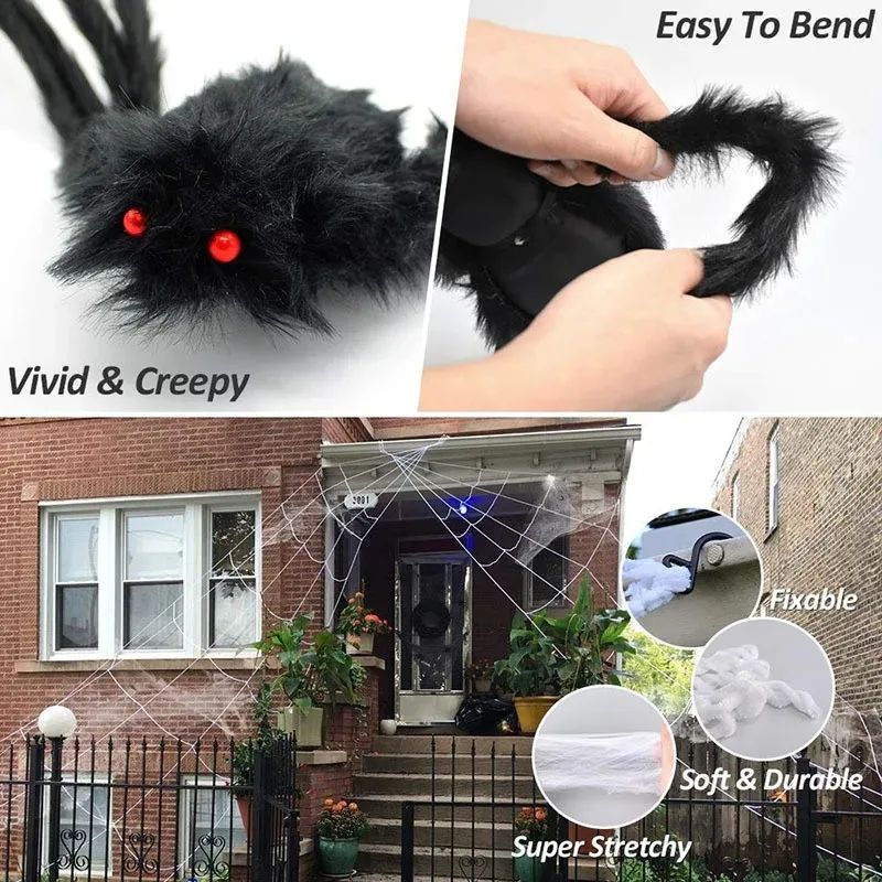Spider Halloween Decoration Home Supplies Outdoor Yard/garden Decor Haunted House Spider Hallowen Day of The Dead Props Scream