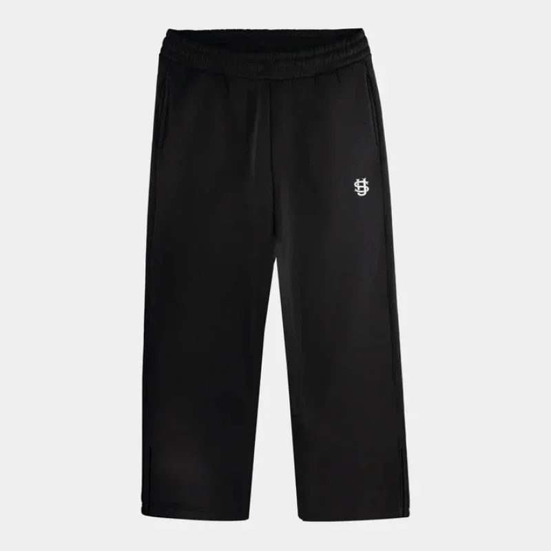 Calça Moletom Bordada Su Jogger Hip Hop Rosa Casual Cintura Elástica Masculina Americana Marinho Y2K Moeda Berlim Street Estilo Anos 2000