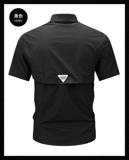 Summer Tactical Shirts Men Work Short Sleeve Shirt Outdoor Breathable Quick Dry Multi-pocket Cargo Camp Hike Short Sleeved Shirt