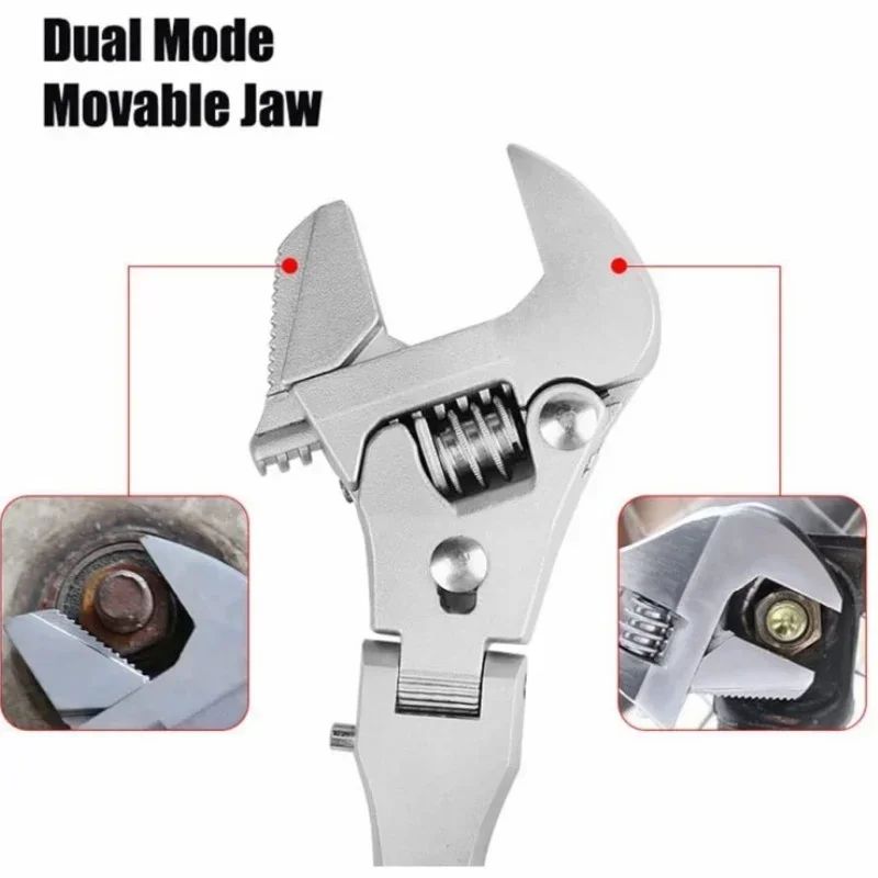 Chave de Torque Multifuncional 5 em 1 de 10 Polegadas Chave de Catraca Ajustável Chave Dobrável de 180 Graus Ferramenta Manual de Manutenção Doméstica