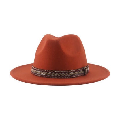 Chapéu Feminino Fedora de Feltro Sólido Casual Chapéu de Inverno Feminino Bonés Masculinos Faixa Panamá Preto Cáqui ????? ??????? Sombrero