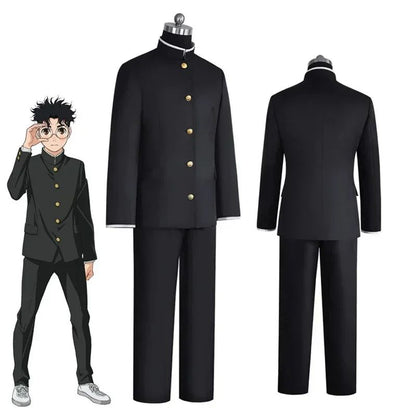 Anime Dandadan Ken Takakura Cosplay Costume Okarun School Uniform Black Jacket Gakuran Outfit Glasses Halloween Unisex Costume