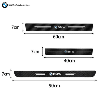 Car Door Automobile Scraper Protection Universal Pedal Protection Sticker Carbon Fiber Grain Automobile Threshold Strip For BMW