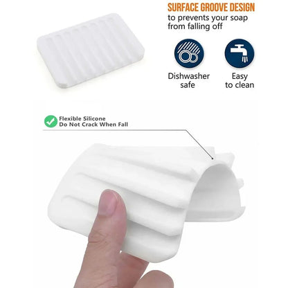 Saboneteira de Silicone para Chuveiro, Suporte de Sabão com Dreno, Organizador de Esponja para Pia de Cozinha, Bandeja de Secagem, Acessórios de Banheiro