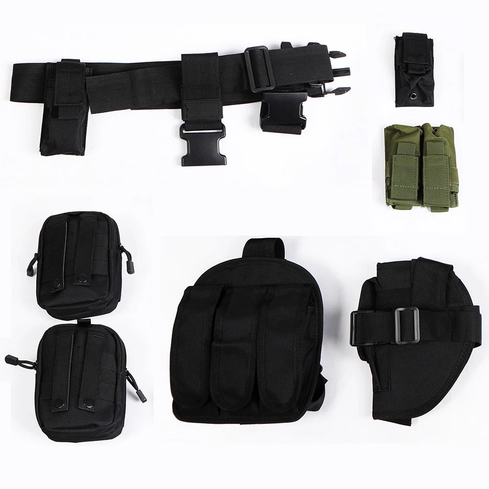 Carnival Game Leon Kennedy Costume RE Accessories Utility Belt With Bags Hero  Cosplay T-Shirt Officer Armpit Holster Halloween