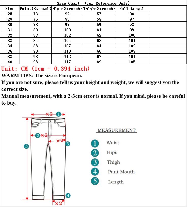Calça Jeans Masculina de Marca de Luxo Stretch Reta Casual Slim Fit Jeans Masculino Design Clássico de Negócios Calça Tamanho Grande