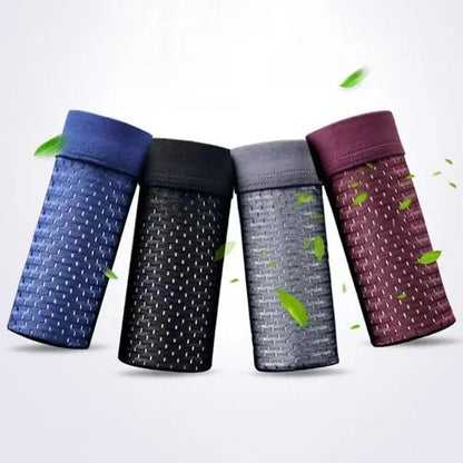 Men Breathable Boxers Ice Silk Mesh Men's Boxers Soft Breathable Underwear with Moisture-wicking Technology U Design for Comfort
