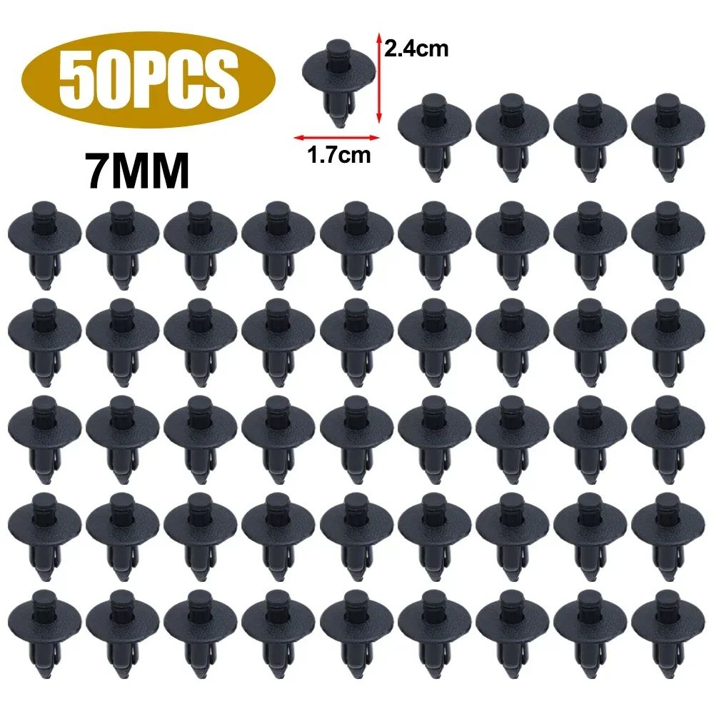 100/50pçs Rebites de Plástico para Carro Presilhas de Fixação para Painel de Carenagem 3 Tamanhos Mistos Pino de Pressão Fixador Automotivo 6mm 7mm 8mm Interior