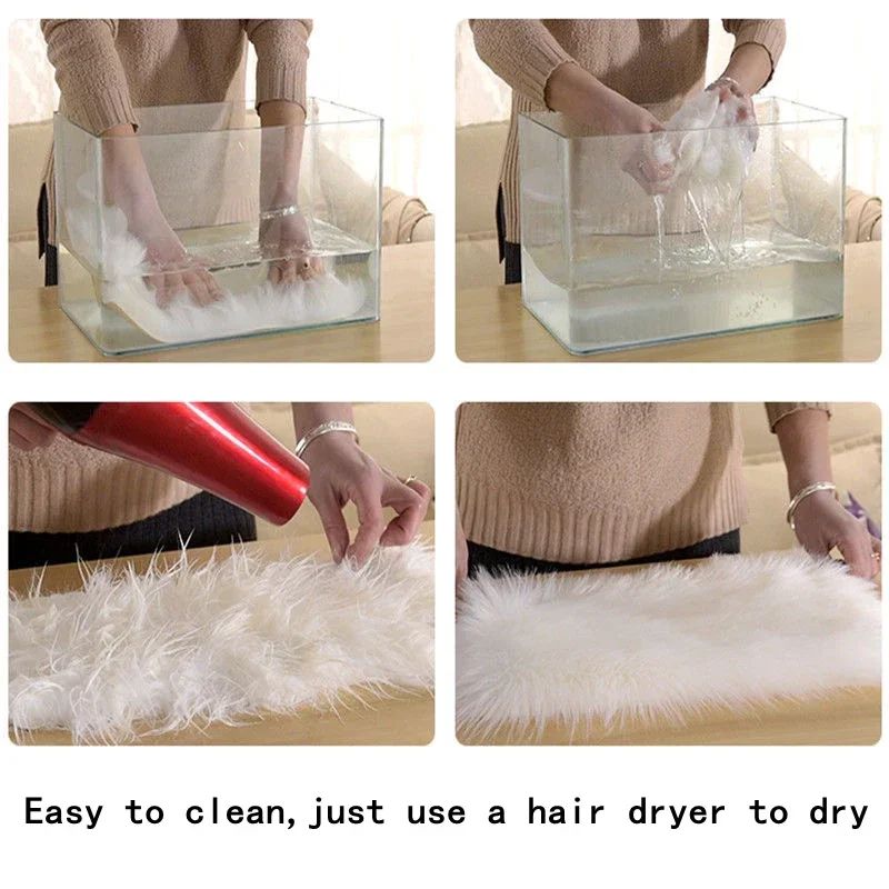 Super Soft Plush Oval Rug Mat Fluffy White Carpets for Living Room Home Decor Bedroom Kid Room Decoration Salon Thick Pile Rug