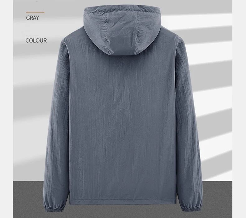 UPF50+ Summer Outdoor Quick Dry Sun-Protective Thin Jacket Men Hiking Fishing Cycling Hooded Gym Sport Ultra Light Windbreaker