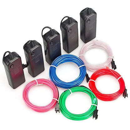1M/3M/5M Flexible Neon Light Ball Dress Decoration Light EL Luminous Cable Party DIY Atmosphere Light Waterproof LED Strip
