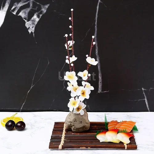 Bandeja de prato para frutos do mar, Barco de Sushi, Plantas de Flores Decorativas, Concepção Artística, Pequeno Ornamento Decorativo, Flor de Pêssego Criativa