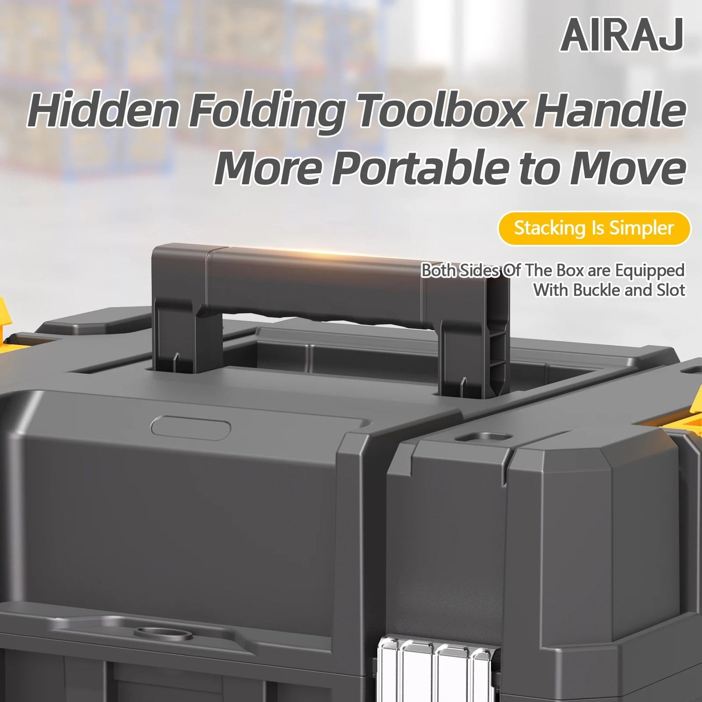 AIRAJ Conjunto de Caixa de Ferramentas Modular Empilhável - Caixa de Ferramentas Portátil com Rodas para Montagem Modular e Fácil Mobilidade que Economiza Espaço!