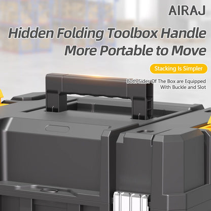 AIRAJ Conjunto de Caixa de Ferramentas Modular Empilhável - Caixa de Ferramentas Portátil com Rodas para Montagem Modular e Fácil Mobilidade que Economiza Espaço!
