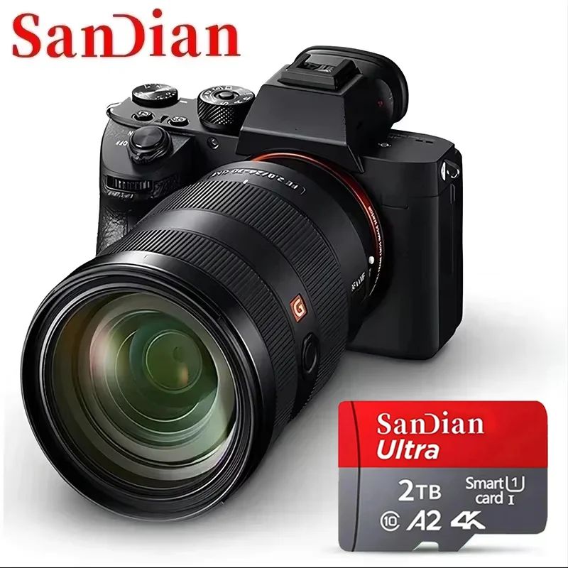 High Speed Micro TF SD Card 256GB 512GB Memory Card A2 V30 SD Memory Cards 1TB 2TB Mass Capacity Cards for Smartphone/PC/Laptop
