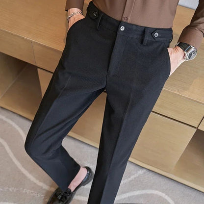 Calças de Terno Masculinas, Calças de Vestir Slim Modernas, Calças Brancas Pretas Azuis Verdes Pantalones Hombre Outono/Inverno Masculino, Novidade 2025