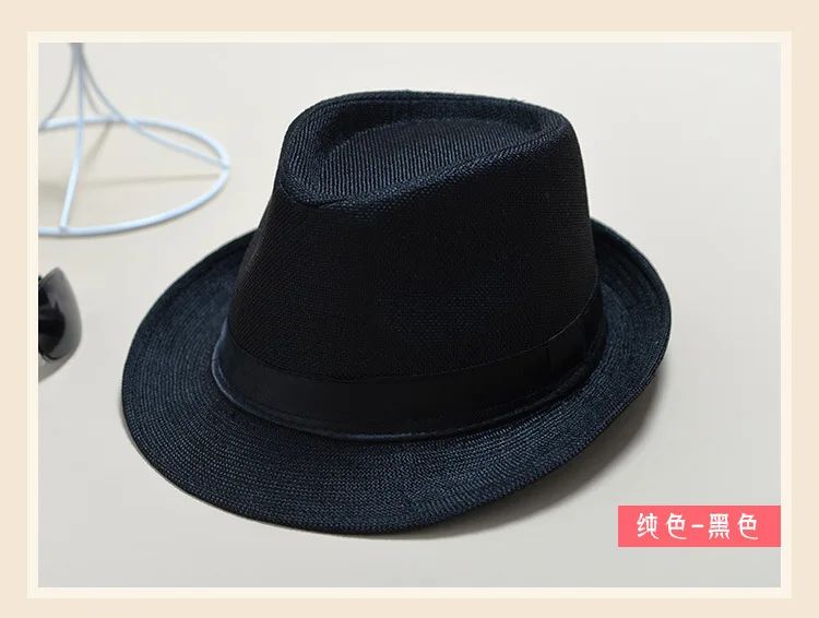 Fashionable Elegant Vintage Unisex Classic Summer Hat with Brim for Men and Women in Black, White, Red, Panama Top Jazz Beach Fe