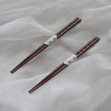 2 pares Criativo Chinês nogueira preta tartaruga concha tangente pauzinhos de madeira presente de família pauzinhos de madeira