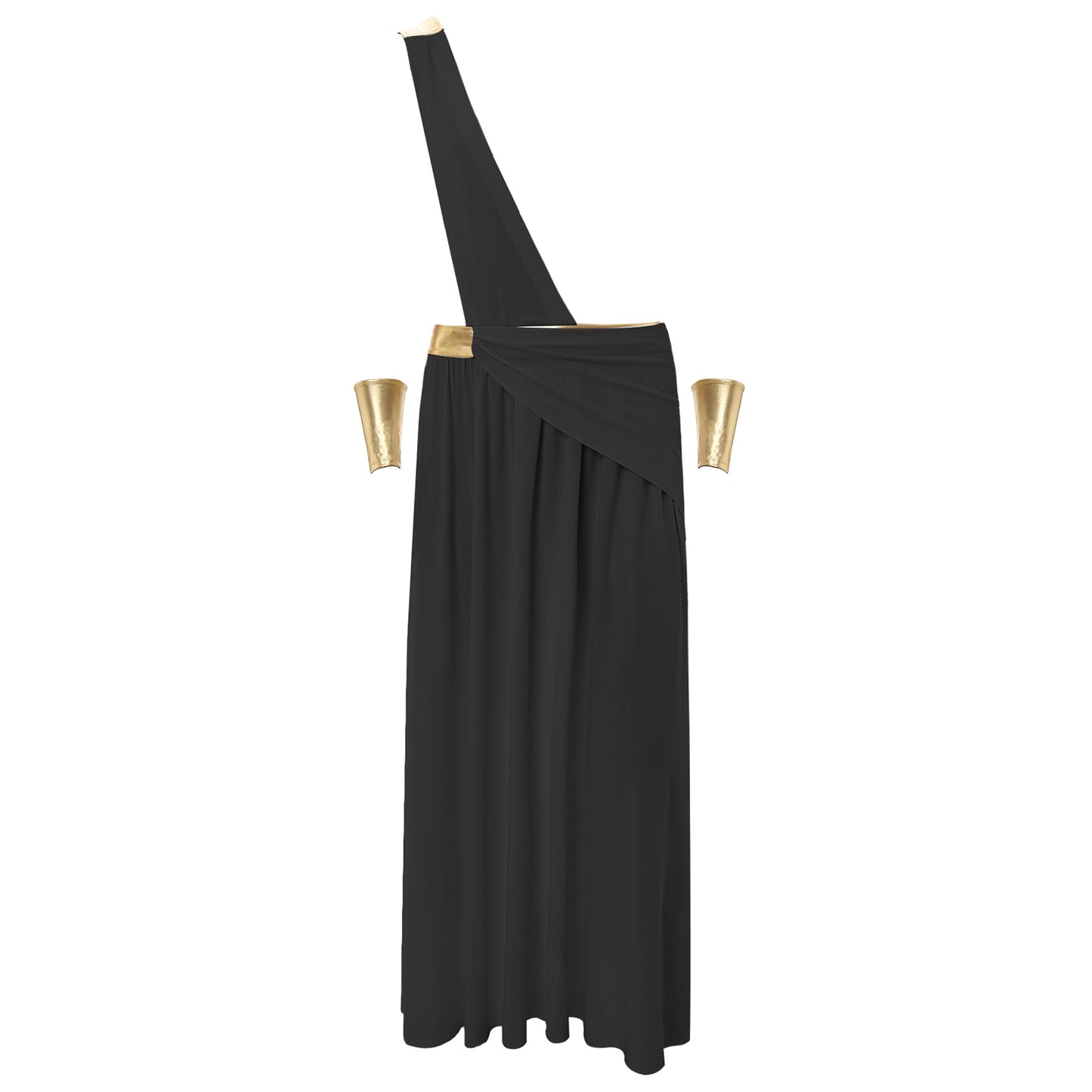 Mens Ancient Greek God Toga Gladiator Costume Roman Emperor One Shoulder Sleeveless Robe Halloween Medieval Warrior Dress Up