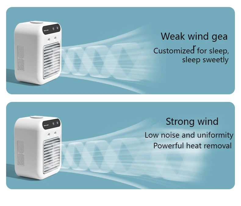 Ventilador de mesa USB Mini resfriador de ar com tanque de água Dispositivo de resfriamento pessoal portátil Bateria de lítio de 1800mAh Ventilador de operação de baixa voltagem