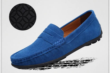 High Quality Leather Men Loafers  Slip on Mens Casual Shoes Fashion Flats Male Driving Shoes Moccasins Ten Colors Size 38-47