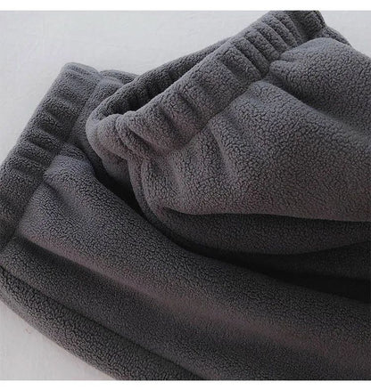 Thick Warm Fleece Lined Wide Leg Casual Sweatpants Women's Autumn Winter plus Size Cuffed Slimming Loose Fit Sport Pants
