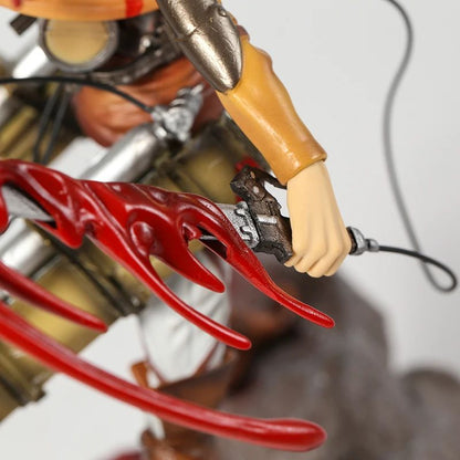 Mikasa Levi Ackerman Battle Damage Ver PVC Anime Figure Colecionável Estátua Boneca Modelo Presente Brinquedo Decoração