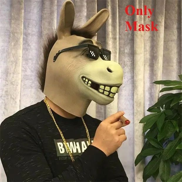 Funny Animal Latex Party Masks Dog Donkey Duck Horse Headgear Halloween Props Cosplay Mask for Adults Masquerade Mask
