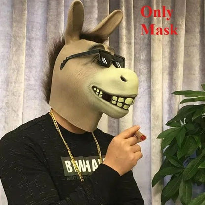 Funny Animal Latex Party Masks Dog Donkey Duck Horse Headgear Halloween Props Cosplay Mask for Adults Masquerade Mask