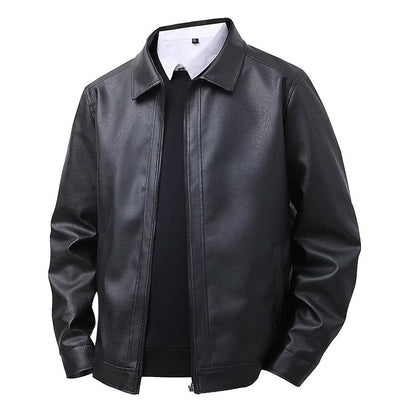 Men's New Leather Jacket Mens Top Windproof Casual Jacket Spring and Autumn Slim Fit Lapel Casual Jacket Bomber Coat