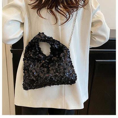 Exquisite Shining Sequins Square Women's Shoulder Bag Popularity Stylish Design Handbags High Quality Solid Sweet Crossbody Bags