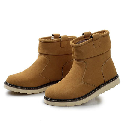 2025  Men's casual snow boots Trendy and versatile minimalist style Fashionable street walking Outdoor Warm Shoes Classic Black