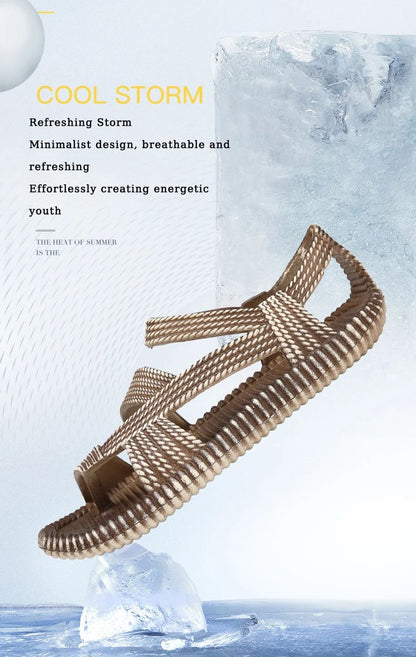 Summer Men's Straw Sandals Mens Casual Shoes Personality Wear-resistant Sandal for Men Outdoor Beach Flip-flop Size Plus 36-47