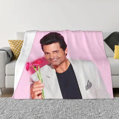 Chayanne Cantor Latino de Pop Porto-Riquenho Cobertor Ultra Macio de Lã Quente Cobertores de Flanela para Cama Carro Sofá Colchas