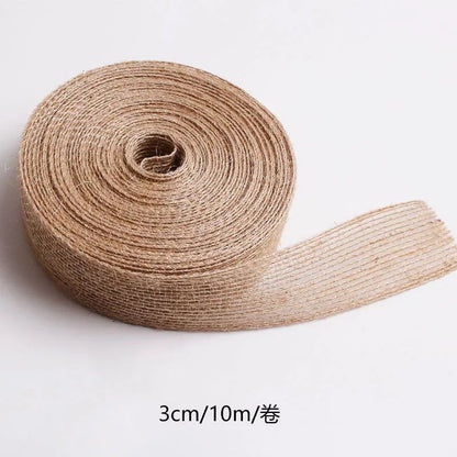 10M 15-50mm Ribbon for Bows Gift Ribbon Natural Jute Christmas Ribbon Roll DIY Vintage Wedding Apparel Sewing Supplies Ribbons