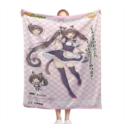 Anime Nekoparas Kawaii Cute Comfortable Flanne Blanket Soft comforter sets throw for Couch Warm Flannel Blankets Bedroom Décor