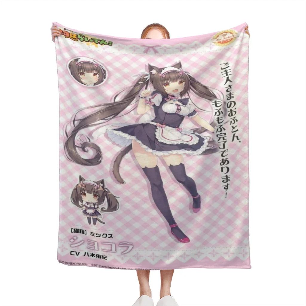 Anime Nekoparas Kawaii Cute Comfortable Flanne Blanket Soft comforter sets throw for Couch Warm Flannel Blankets Bedroom Décor